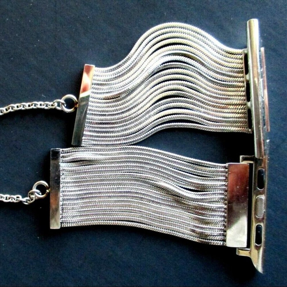 silver 42 mm smart watch bracelet replacement band